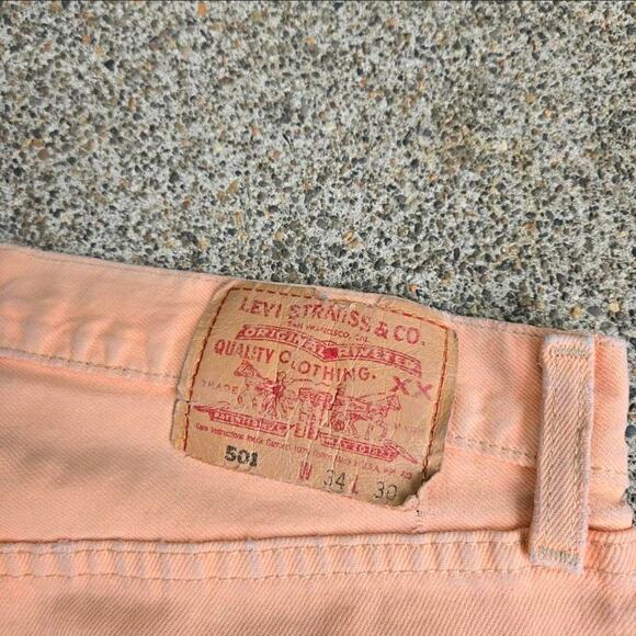 Vtg 90s LEVI'S 501xx Distressed Garment Dyed Denim Jeans Tagged 34 x 30 USA Made - Picture 5 of 8